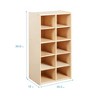 ECR4Kids Streamline 10 Cubby Tray Cabinet with 10 Scoop Front Storage Bins, 5x2, Natural - 2 of 4