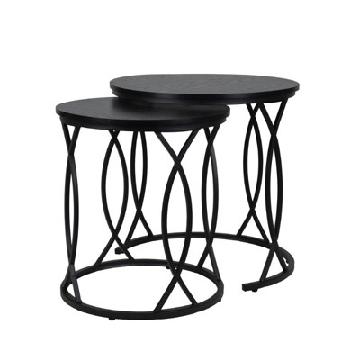 unipaws Black Nesting Coffee Table Set of 2