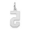Black Bow Jewelry 14k White Gold, Jersey Collection, Small Number 5 Pendant - 3 of 4
