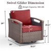Outdoor Swivel Rocker Patio Chairs Thickened Cushions Swivel Chairs for Porch - 2 of 4