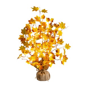 Nearly Natural 18-in Pre-Lit Autumn Maple Artificial Fall Tree with 30 LED String Lights in Burlap Wrapped Base - 1 of 1