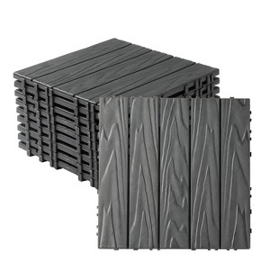 VINGLI Interlocking Deck Tiles, Anti-Slip Plastic Tiles for All Weather, Outdoor Flooring for Patio, Poolside, 27 Pcs 11.8” x 11.8” - 1 of 4