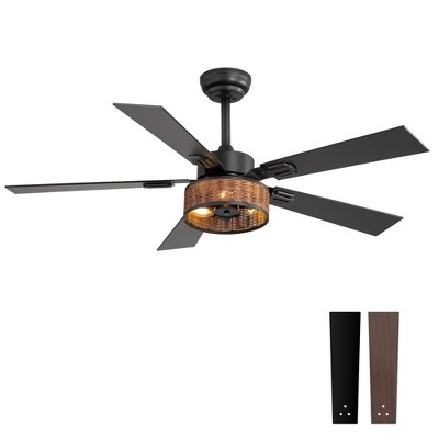 Airsurfer 48-inch Wood Reversible 5-Blade Ceiling Fan with Light and Remote