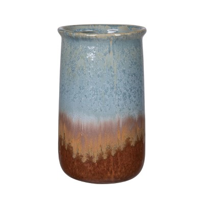 VIP Stoneware 7.4 in. Blue Earthy Utensil Holder