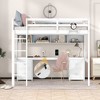 CAVINAS Full Size Bunk Bed with Desk Wooded Bed Frame with Storage Shelves and Drawers for Bedroom, White - 2 of 4