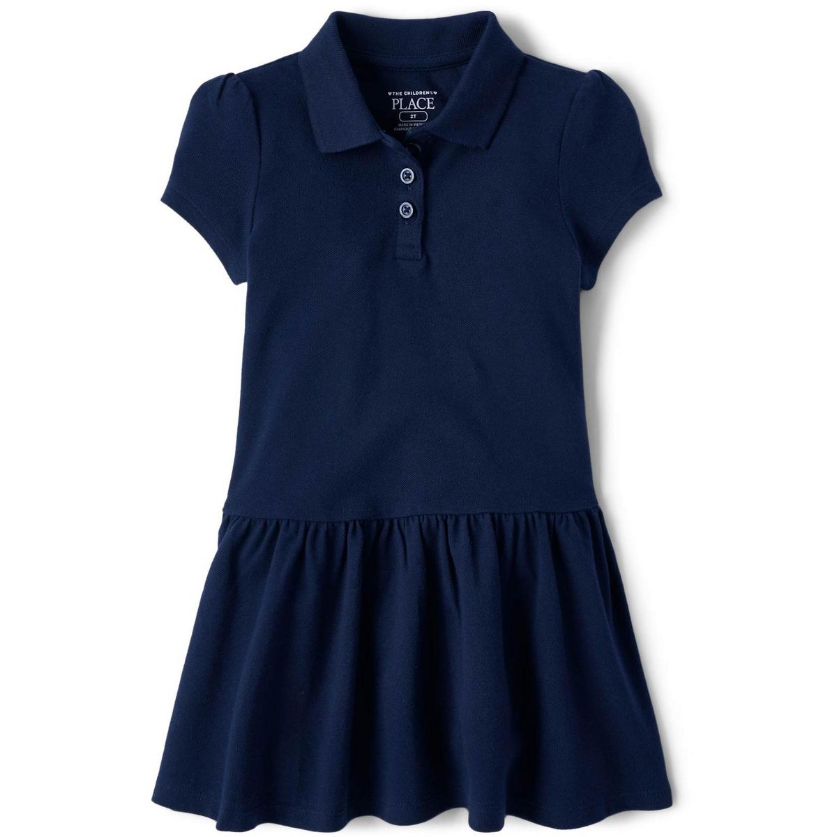 The Children's Place Toddler Girls Uniform Short Sleeve Pique Knit Polo Dress