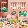 150Pcs Kitchen Playset, Pretend Cooking Accessories, Food, Picnic Blanket, Fruits, Veges, 2Pack Baskets, Dessert, Prop Money - 2 of 4