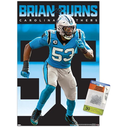 Trends International Nfl Carolina Panthers - Brian Burns 23 Unframed Wall  Poster Print Clear Push Pins Bundle 14.725 X 22.375 : Target