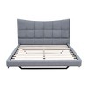 NicBex Full Floating Upholstered Bed Frame with Linen Tufted Headboard,Platform Bed Frame with LED Light and Charging Station,Easy Assembly,Beige/Gray - 4 of 4