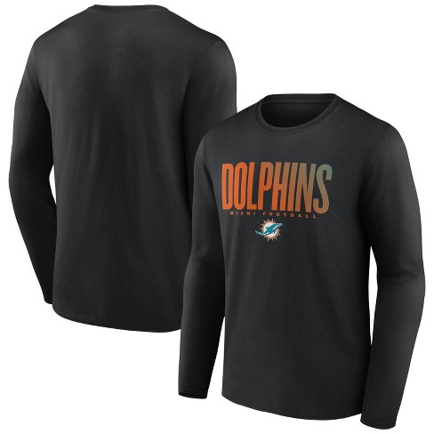 NFL Miami Dolphins Men's Transition Black Long Sleeve T-Shirt - S