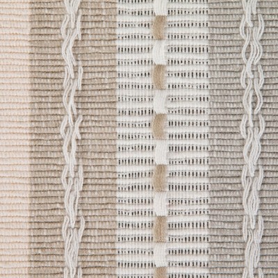 Natural Cotton Tonal Stripe Fringe Table Runner 14x72