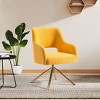 WestinTrends Genevieve Mid-Century Modern Upholstered Boucle Swivel Accent Chair - 2 of 4