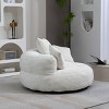 Bean Bag Chair with Foam Filling and 3 Pillows, Chenille Lounge Floor Sofa, High Back Lazy Sofa for Indoor Use-Baofuwish - 3 of 4