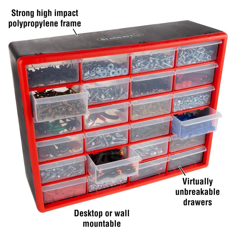 Fleming Supply 24-Drawer Plastic Storage Cabinet and Compartment Organizer, 3 of 7