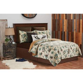 C&F Home Rustic Pinecone Quilt Set  - Reversible and Machine Washable