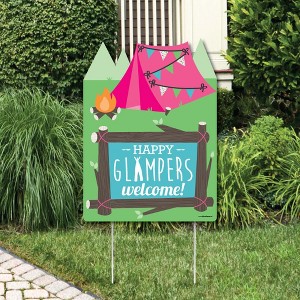 Big Dot of Happiness Let's Go Glamping - Party Decorations - Camp Glamp Party or Birthday Party Welcome Yard Sign - 1 of 4