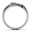 Slickblue Women’s Smoked Quartz Synthetic Crystal Ring in Polished Stainless Steel, Size 5-10 - 3 of 4