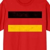 Germany flag on Red Ground Adult Crew Neck Short Sleeve T-shirt - 2 of 3