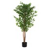 GlasFlength Artificial Plants Artificial Rubber Tree Artificial Ficus Tree Faux Plants for Indoor Home Decoration, Green, 41"*41"*63" - 2 of 4