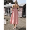 INSPIRE CHIC Women's Gingham Summer Spaghetti Strap Sleeveless Smocked Sundress A-Line Maxi Dress - 3 of 4