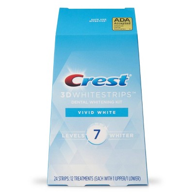 Crest 3D Whitestrips Vivid White Teeth Whitening Kit with Hydrogen Peroxide - 12 Treatments