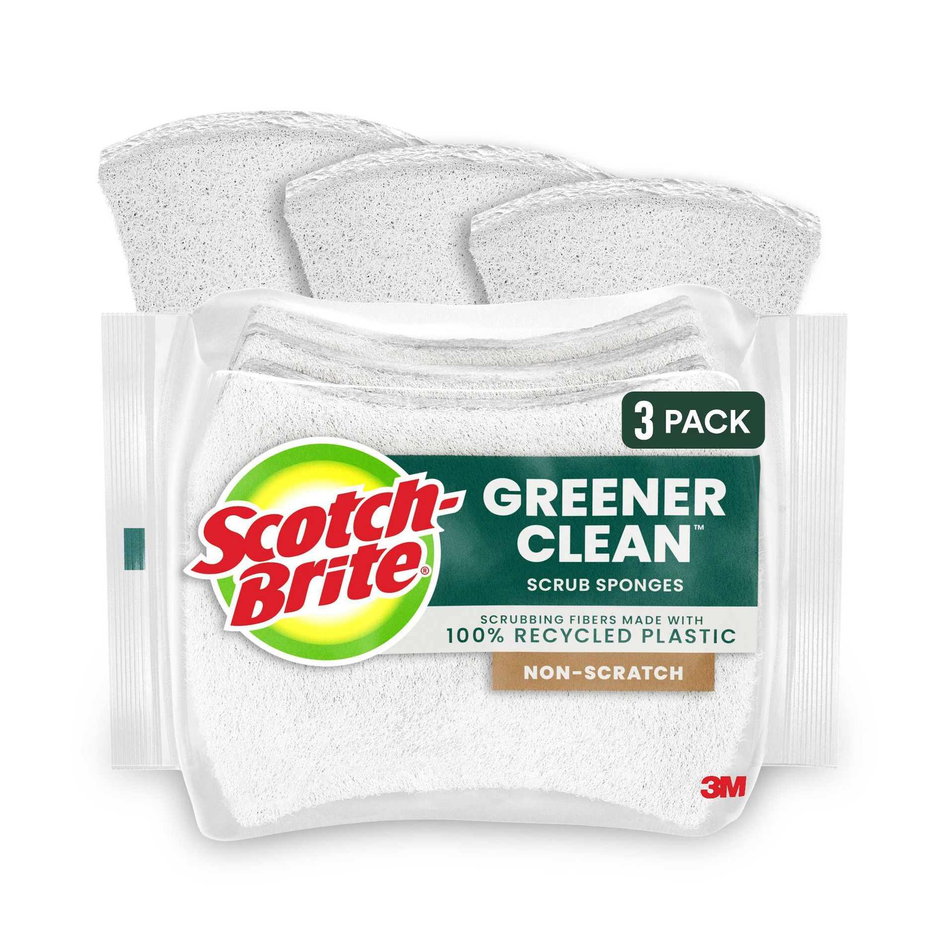Scotch-Brite Greener Clean Non-Scratch Scrub Sponges - 3ct