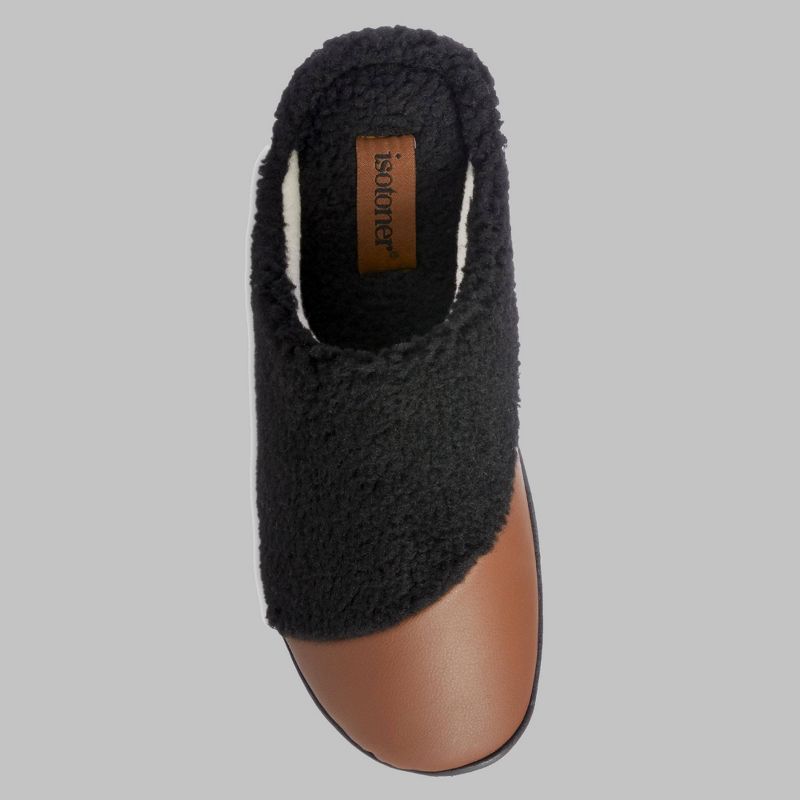 Isotoner Women's Tinsley Vegan Leather & Berber Clog Slippers, 4 of 6