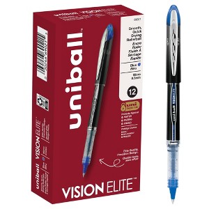 uni-ball VISION ELITE Stick Roller Ball Pen Blue Ink Super Fine 69021 - 1 of 4