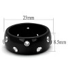 Slickblue Women's Black Stainless Steel Ring, Multiple Round CZ Stones, Wide Bold Band Design, Sizes 5–10 - 2 of 4