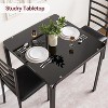 Kitchen Table Set 3 Piece Wooden Dining Table Set for 2 Person Square Table and Chair Small Farmhouse Table Set for Kitchen Restaurant - 3 of 4