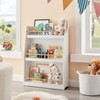 Danya B Steiner White 3-Tier Kids Book or Magazine Storage Freestanding Bookcase with Contrasting Wood-Toned Rods - 4 of 4