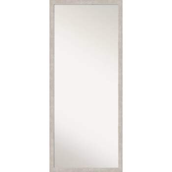 27" x 63" Non-Beveled Marred Silver Wood Full Length Floor Leaner Mirror - Amanti Art