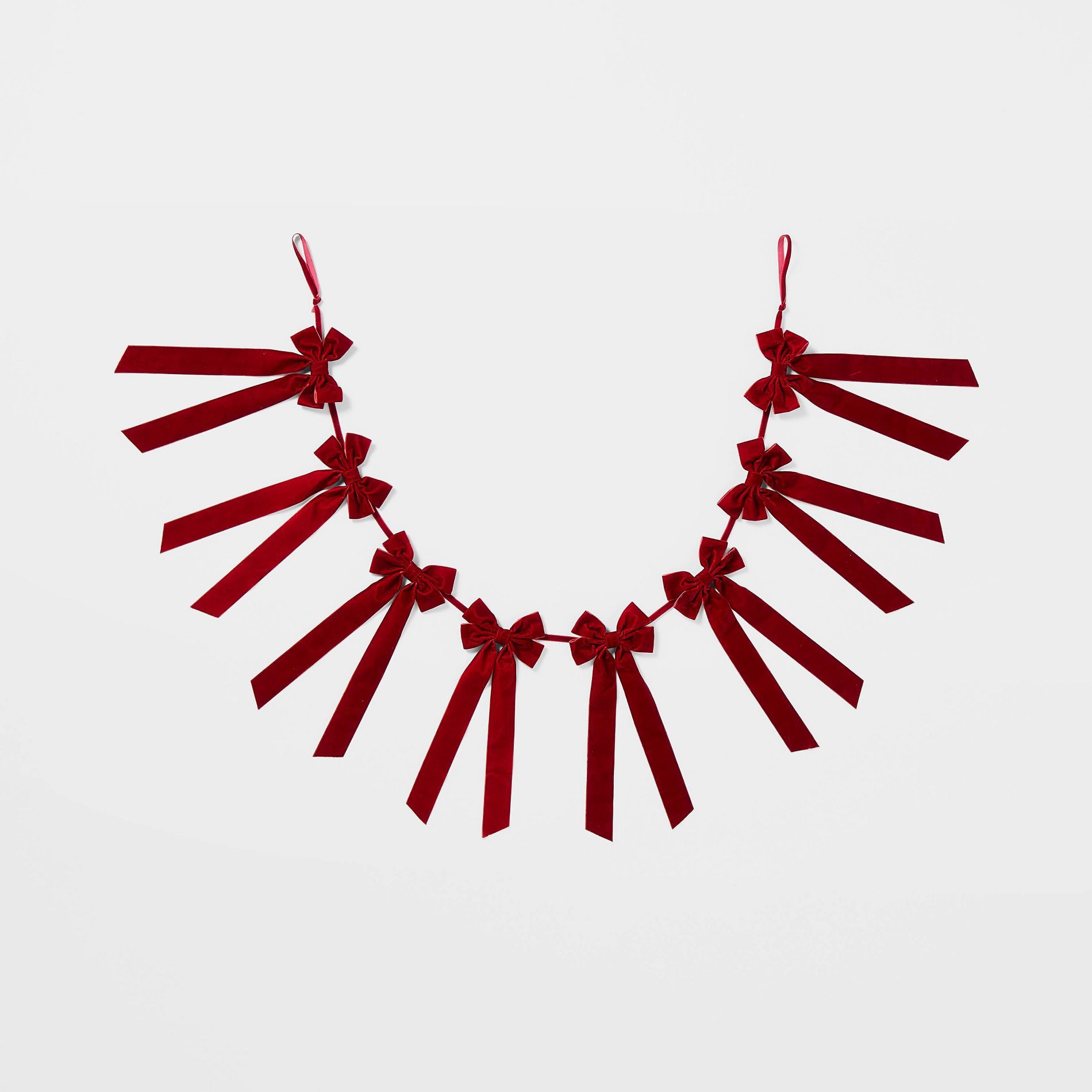 Red Velvet Bow Garland - Threshold™ designed with Studio McGee