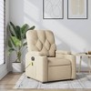 vidaXL Cream Fabric Massage Recliner Chair - Manual Recline, Vibration, Cup Holders, Side Pocket for Living Room - 2 of 4