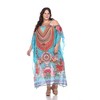 Plus Size Sheer Caftan Maxi Dress - One Size Fits Most Plus - White Mark - 2 of 4