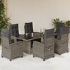 vidaXL - 7 Piece Gray Patio Dining Set/Adjustable Reclining Chairs/Table Top Tempered Glass - 2 of 4