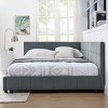 Full Size Upholstered Bed Frame, Velvet Tufted Platform Bed with Armrests and Backrest, No Box Spring Needed - Baofuwish - 2 of 4