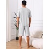 INSPIRE CHIC Men's Summer Short Sleeves Crew Neck with Pockets Nightwear Pajama Set - 3 of 4