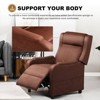 COMHOMA Recliner Chair Massage Single Sofa with Upholstered Handrail Living Room Chair Brown - 4 of 4