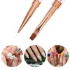 Unique Bargains Double Head Crystal Handle 8mm 11mm Drawing Brush Liner Brush Painting Pen ABS Rose Gold Tone 1 Pcs - 2 of 4