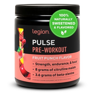Legion Pulse Natural Pre-Workout Supplement - 20 Servings (Fruit Punch)