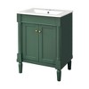 Akoasm 24 in. W Modern Single Sink Bathroom Vanity with Top Sink & Large Storage Shelves-Green - 2 of 4