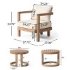 3 Piece Outdoor Patio Furniture Conversation Set,Garden Table and Tub-Shaped Club Chairs,Acacia Wood Patio Bistro Set with Cushions-Coolbibila - 4 of 4