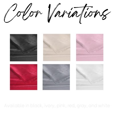 Ivory Queen Satin Charmeuse Sheet Set with Deep Pockets