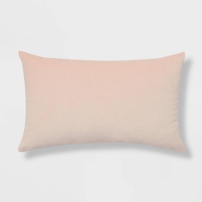 Image of Cotton Velvet Lumbar Throw Pillow Light Peach - Room Essentials™