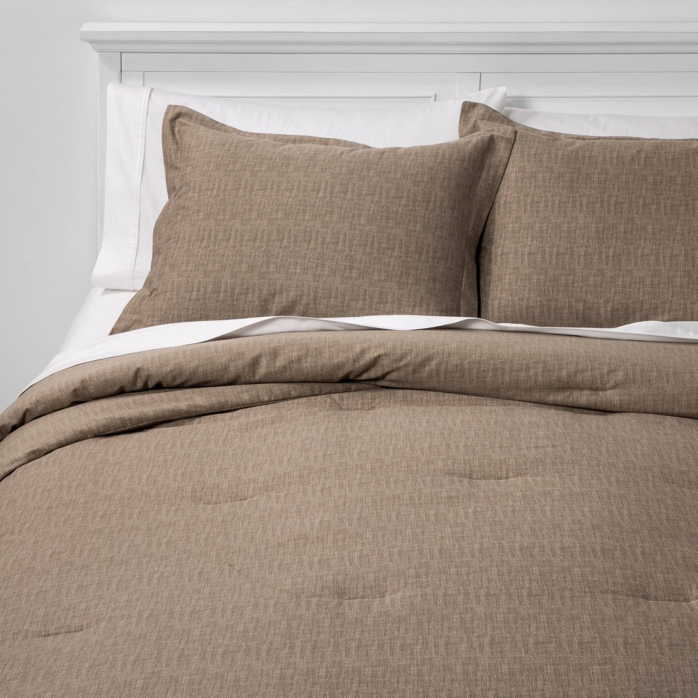 Twin Extra Long Family Friendly Solid Comforter & Pillow Sham Set Taupe - Threshold was $69.0 now $34.5 (50.0% off)