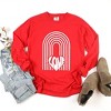 Simply Sage Market Women's Rainbow Love Heart Distressed Long Sleeve Garment Dyed Tee - 3 of 4