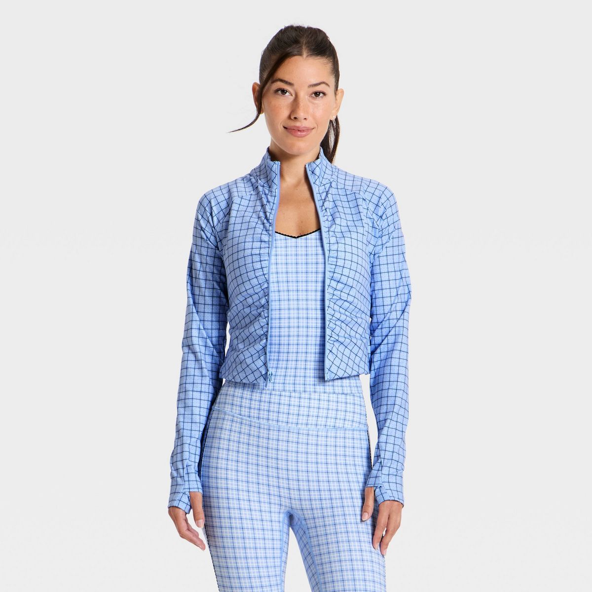 Women's Ruched Knit Full-Zip Jacket - All In Motion™ - thumbnail 9