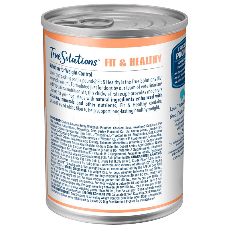 Blue Buffalo True Solutions Fit and Healthy Chicken Flavor Wet Dog Food - 12.5oz, 3 of 6