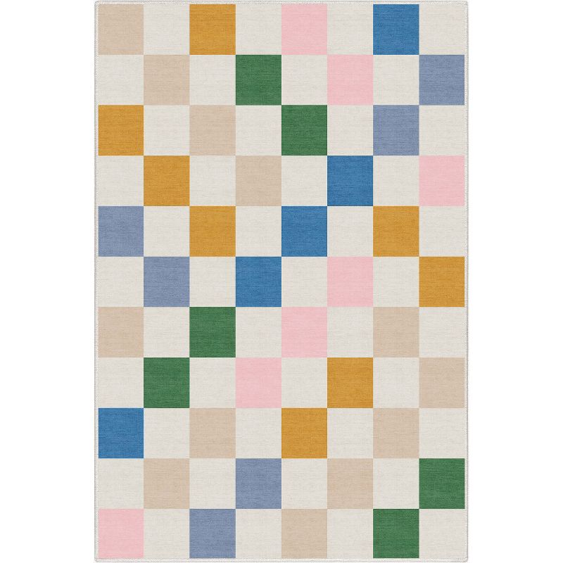 Well Woven Apollo Flatwoven Modern Squares Kids Area Rug, 1 of 9